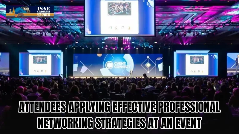 Attendees applying effective professional networking strategies at an event