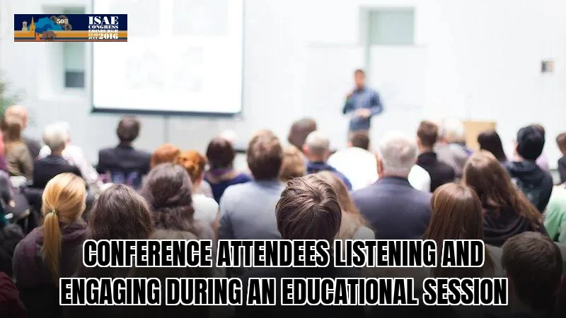 Conference attendees listening and engaging during an educational session