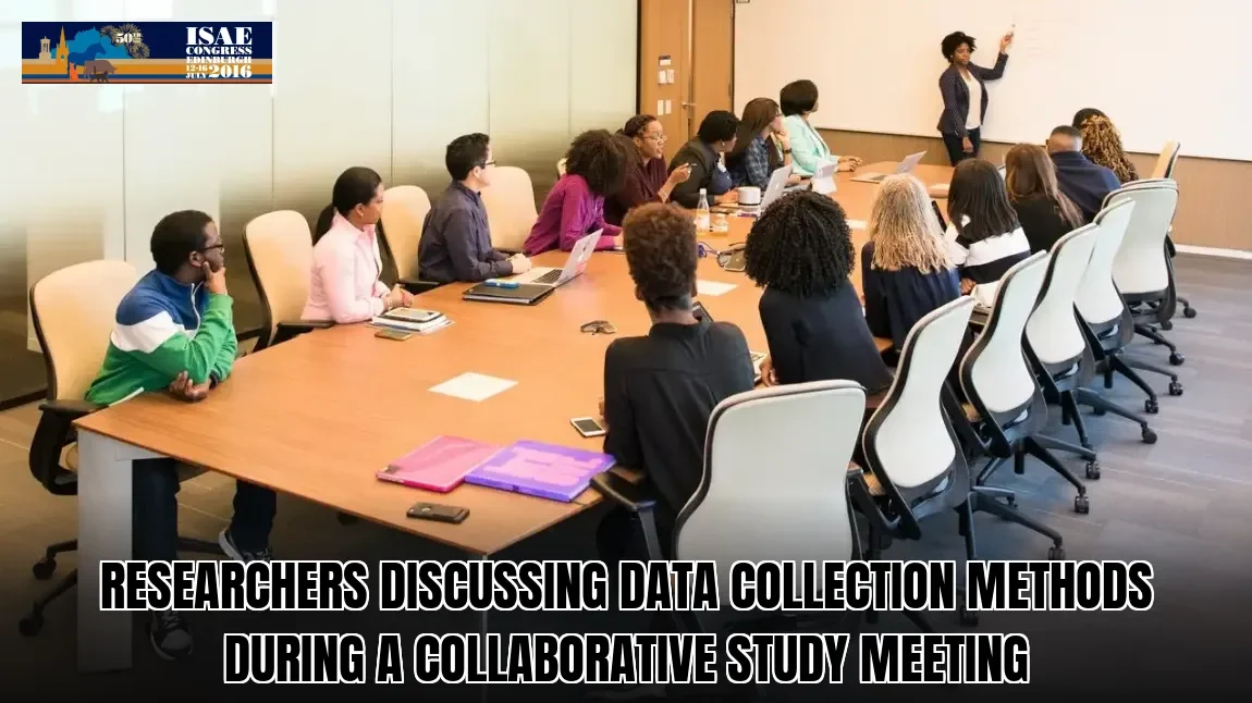 Researchers discussing data collection methods during a collaborative study meeting